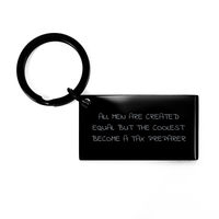 Load image into Gallery viewer, Tax Preparer Gifts from Family - Inspirational Keychain for Graduation, &#39;All Men Are Created Equal But The Coolest Become A Tax Preparer&#39; Engraved, Black Stainless Steel, Highly Resistant - Image 1
