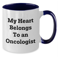 Load image into Gallery viewer, Funny Oncologist Gifts from Men for Father&#39;s Day - My Heart Belongs To An Oncologist Two Tone Coffee Mug, Unique Gift Ideas for Oncologist Men - Additional
