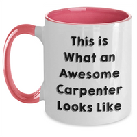 Load image into Gallery viewer, Funny Two Tone Coffee Mugs Gifts from Friends and Family for Awesome Carpenters on Father&#39;s Day - This Is What An Awesome Carpenter Looks Like - Main
