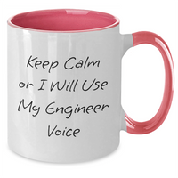 Load image into Gallery viewer, Funny Engineer Gifts - Keep Calm Or I Will Use My Engineer Voice Two Tone Coffee Mug, Father&#39;s Day Unique Gifts from Men to Family - Additional
