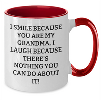 Load image into Gallery viewer, Funny Grandmas Gifts from Men to Grandma - I Smile Because You Are My Grandma, Two Tone Coffee Mug for Father&#39;s Day Unique Gifts - Additional
