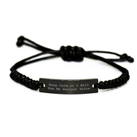 Load image into Gallery viewer, Funny Analyst Gifts for Men Keep Calm Rope Bracelet from Dad, Unique Father&#39;s Day Unique Gifts for Analyst - Image 1
