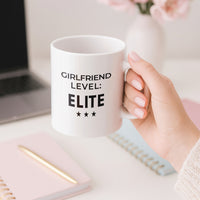 Load image into Gallery viewer, Girlfriend Level Elite Funny Coffee Mug Gift for Couples