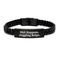 Load image into Gallery viewer, Funny Juggling Quotes Interlaced Leather Bracelet Gifts for Juggling Lovers, Men, and Women - Juggling Motivation Christmas Unique Gifts from Friends, Family - Image 1