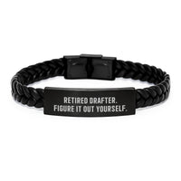 Load image into Gallery viewer, Drafter Gifts for Men, Funny Interlaced Leather Bracelet, Gifts from Friends, Birthday Unique Gifts for Him - Image 1

