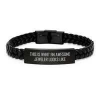 Load image into Gallery viewer, Funny Jeweler Gifts for Birthday, Interlaced Leather Bracelet with Stainless Steel and PU Leather, Awesome Jewelry Design, Gifts from Friends to Family - Image 1
