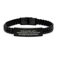 Load image into Gallery viewer, Funny Lawyer Gift Ideas Lawyer Interlaced Leather Bracelet for Men - Gifts from Friends to Lawyer for Christmas Unique Presents - Image 1