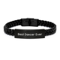 Load image into Gallery viewer, Funny Inspirational Dancer Gifts for Her, Interlaced Leather Bracelet, Gifts from Friends, Best Dancer Ever - Image 1