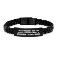 Load image into Gallery viewer, Magistrate Gifts, Inspirational Quote, Interlaced Leather Bracelet, Graduation Unique Gifts from Family - Image 1
