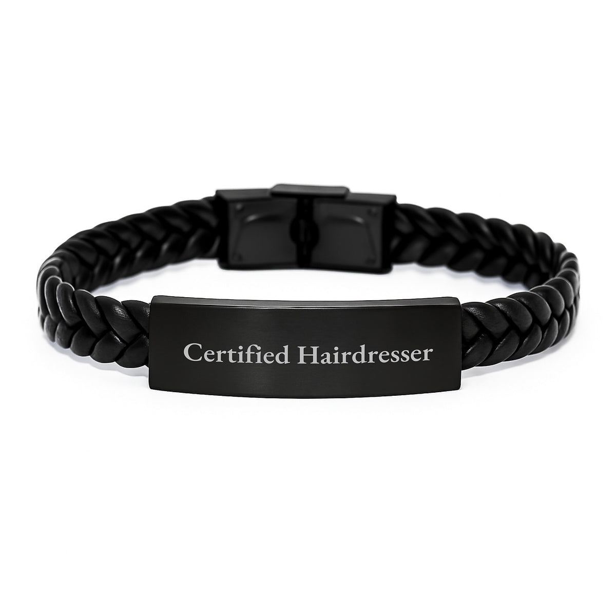 Funny Hairdresser Gifts from Friends to Friends Unique Interlaced Leather Bracelet Certified Hairdresser Christmas Unique Gifts - Image 1
