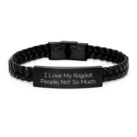Load image into Gallery viewer, Gifts for the Ragdoll Cat Lover, Funny Interlaced Leather Bracelet, Unique Christmas Memorable Presents - Image 1