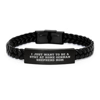 Load image into Gallery viewer, Funny German Shepherd Dog Gifts from Mom to German Shepherd Lover, Interlaced Leather Bracelet for German Shepherd Dog Enthusiasts, Christmas Unique Presents - Image 1