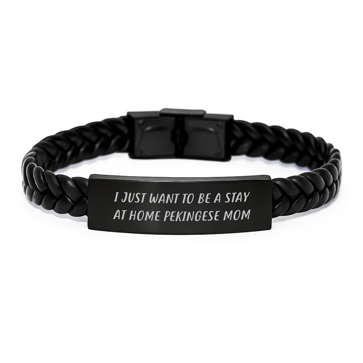 Pekingese Dog Gifts, Funny Quote Interlaced Leather Bracelet, Gifts from Men to Pekingese Dog Moms for Graduation Unique Gifts - Image 1