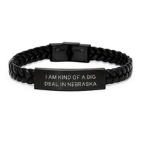 Load image into Gallery viewer, Funny Quote Interlaced Leather Necklace for Nebraska Graduates, Gifts from Family and Friends to Men and Women, Unique Nebraska Gifts - Image 1
