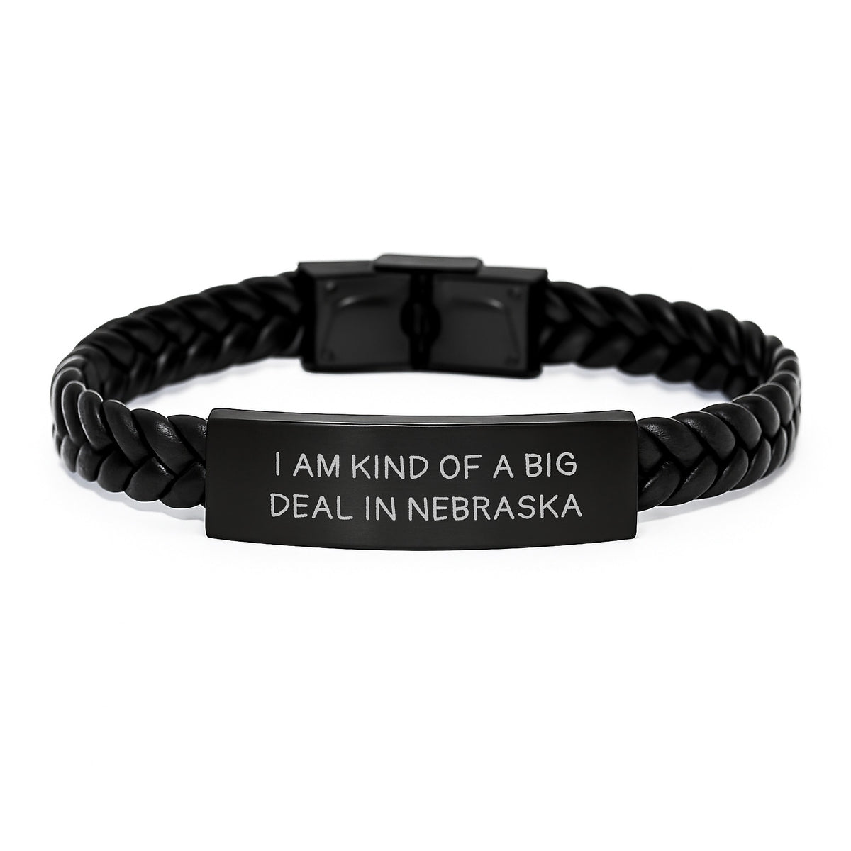 Funny Quote Interlaced Leather Necklace for Nebraska Graduates, Gifts from Family and Friends to Men and Women, Unique Nebraska Gifts - Image 1
