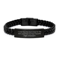 Load image into Gallery viewer, Flight Attendant Gifts from Friends, Unique Interlaced Leather Braclets with Funny Quote for Favorite Flight Attendant, Graduation Unique Gifts - Image 1
