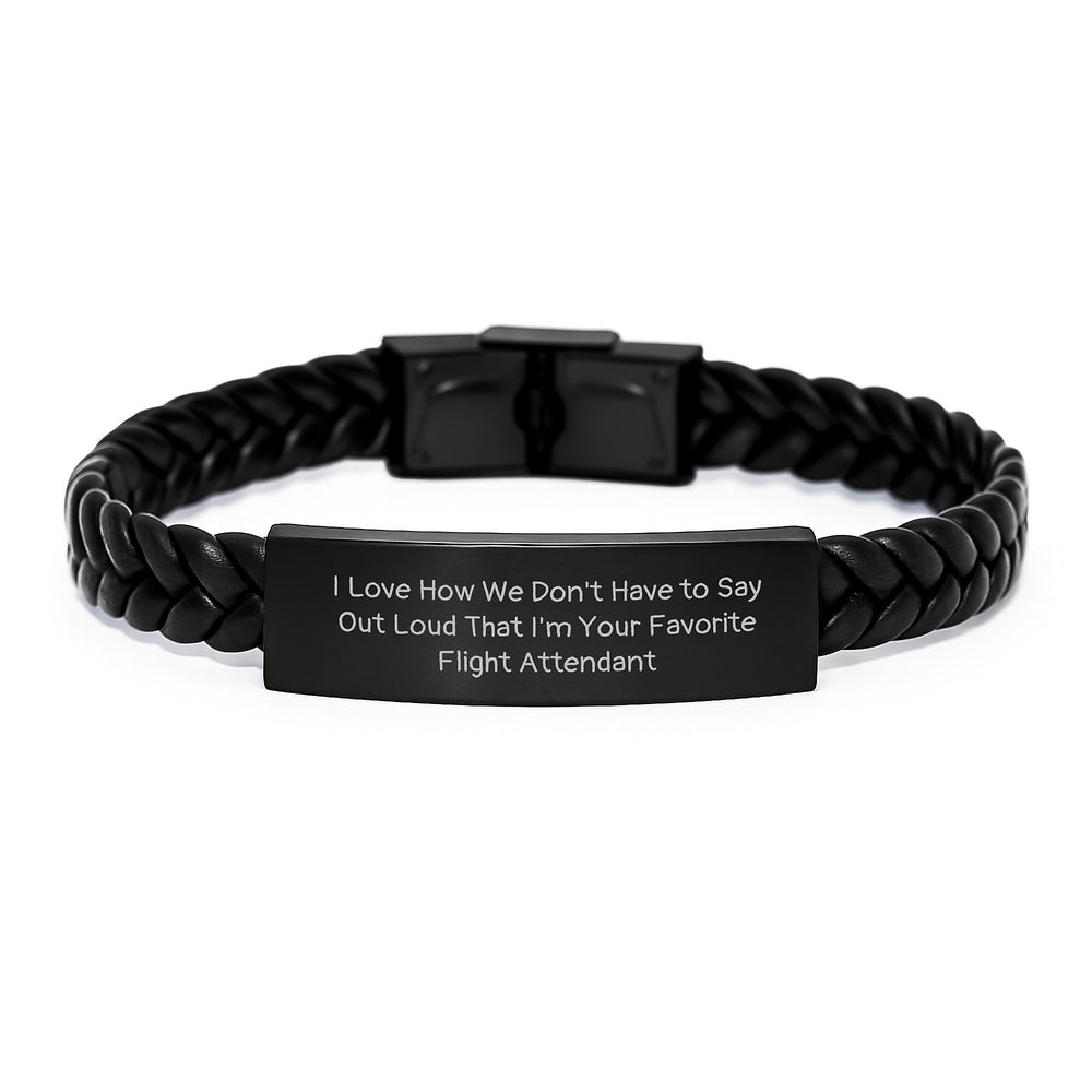 Flight Attendant Gifts from Friends, Unique Interlaced Leather Braclets with Funny Quote for Favorite Flight Attendant, Graduation Unique Gifts - Image 1