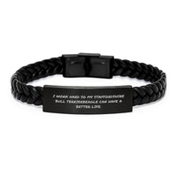 Load image into Gallery viewer, Staffordshire Bull Terrier Dog Gifts, Funny Quote Interlaced Leather Bracelet, Gifts from Friends for Staffordshire Bull Terrier Dog Lovers, Birthday Unique Gifts - Image 1
