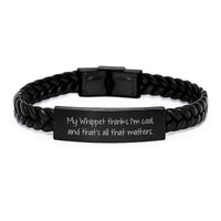 Load image into Gallery viewer, Whippet Dog Lover Gifts from Friends for Men, Funny Quote Interlaced Leather Bracelet Birthday Unique Gifts, Whippet Dog Enthusiasts - Image 1
