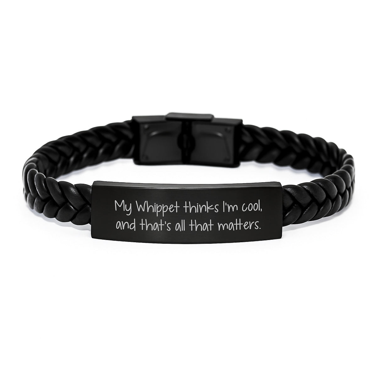 Whippet Dog Lover Gifts from Friends for Men, Funny Quote Interlaced Leather Bracelet Birthday Unique Gifts, Whippet Dog Enthusiasts - Image 1