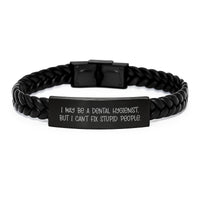 Load image into Gallery viewer, Dental Hygienist Gifts, Funny Quote Interlaced Leather Bracelet, Gifts from Friends for Dental Hygienist Birthday, Unique Dental Hygienist Accessories - Image 1
