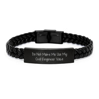 Load image into Gallery viewer, Civil Engineer Gifts from Friends Funny Interlaced Leather Bracelet for Men, Christmas Unique Presents for Him - Image 1
