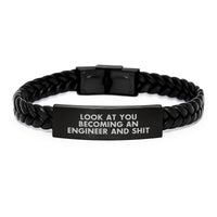 Load image into Gallery viewer, Funny Engineer Gifts for Men, Interlaced Leather Bracelet, Unique Christmas Unique Gifts from Friends and Family - Image 1
