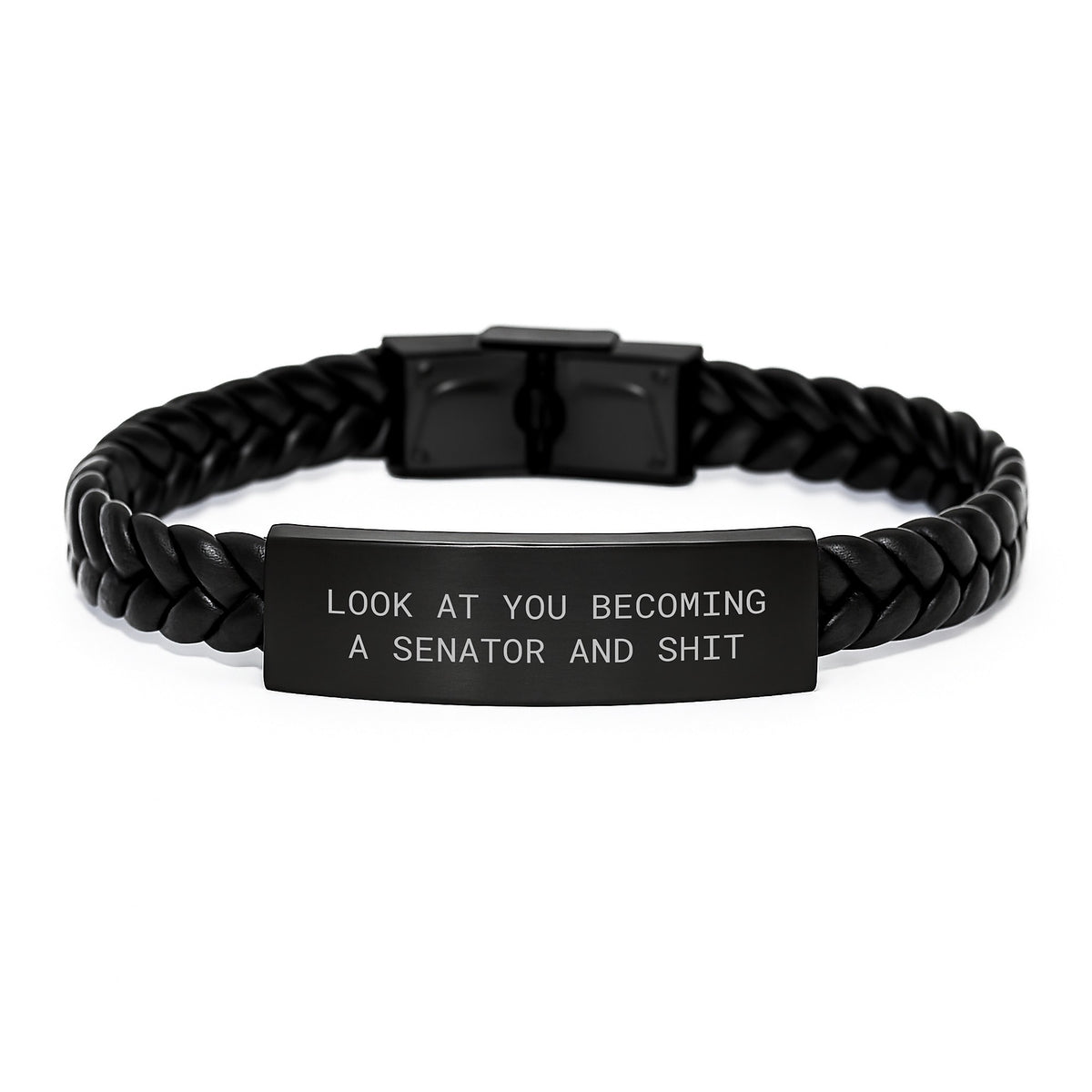 Funny Senator Gifts, Unique Interlaced Leather Bracelet, Gifts from Friends to Men, Senator Christmas Unique Gifts - Image 1