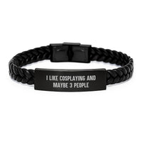 Load image into Gallery viewer, Funny Cosplaying Quotes Leather Interlaced Bracelet Gifts from Men Friends for Christmas Unique Cosplaying Accessories Enthusiasts - Image 1
