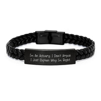 Load image into Gallery viewer, Funny Actuary Gifts for Men, Unique Interlaced Leather Bracelet, Christmas Unique Gifts from Friends, Coworkers, Family to Actuary - Image 1
