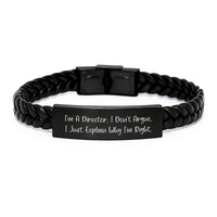 Load image into Gallery viewer, Funny Director Quote Interlaced Leather Bracelet Gifts for Director Friends Christmas Unique Presents from Men - Image 1
