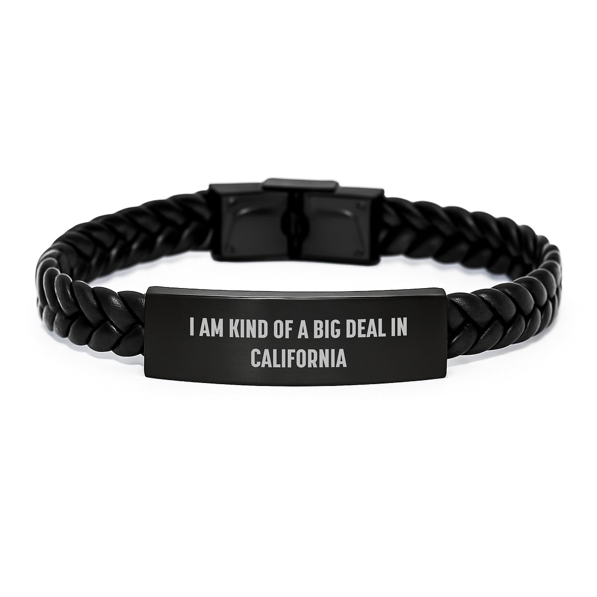 Funny California Interlaced Leather Bracelet Gifts for Men from California - I Am Kind Of A Prime Selection In California Christmas Unique - Image 1