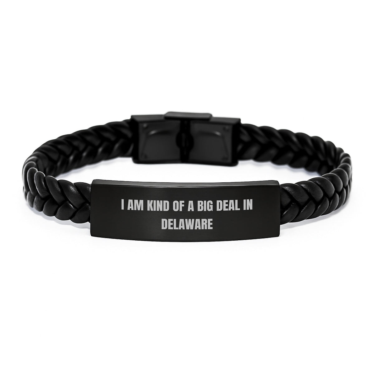 Delaware Proud Interlaced Leather Bracelet, I Am Kind Of A Prime Selection In Delaware Quote, Gifts from Family to Men, Unique Graduation Gifts - Image 1
