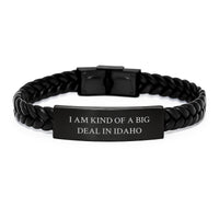 Load image into Gallery viewer, Idaho Proud Interlaced Leather Bracelet, &#39;I Am Kind Of A Prime Selection In Idaho&#39; Funny Quote, Gifts from Friends to Family, Unique Graduation Gift for Idaho Men and Women - Image 1
