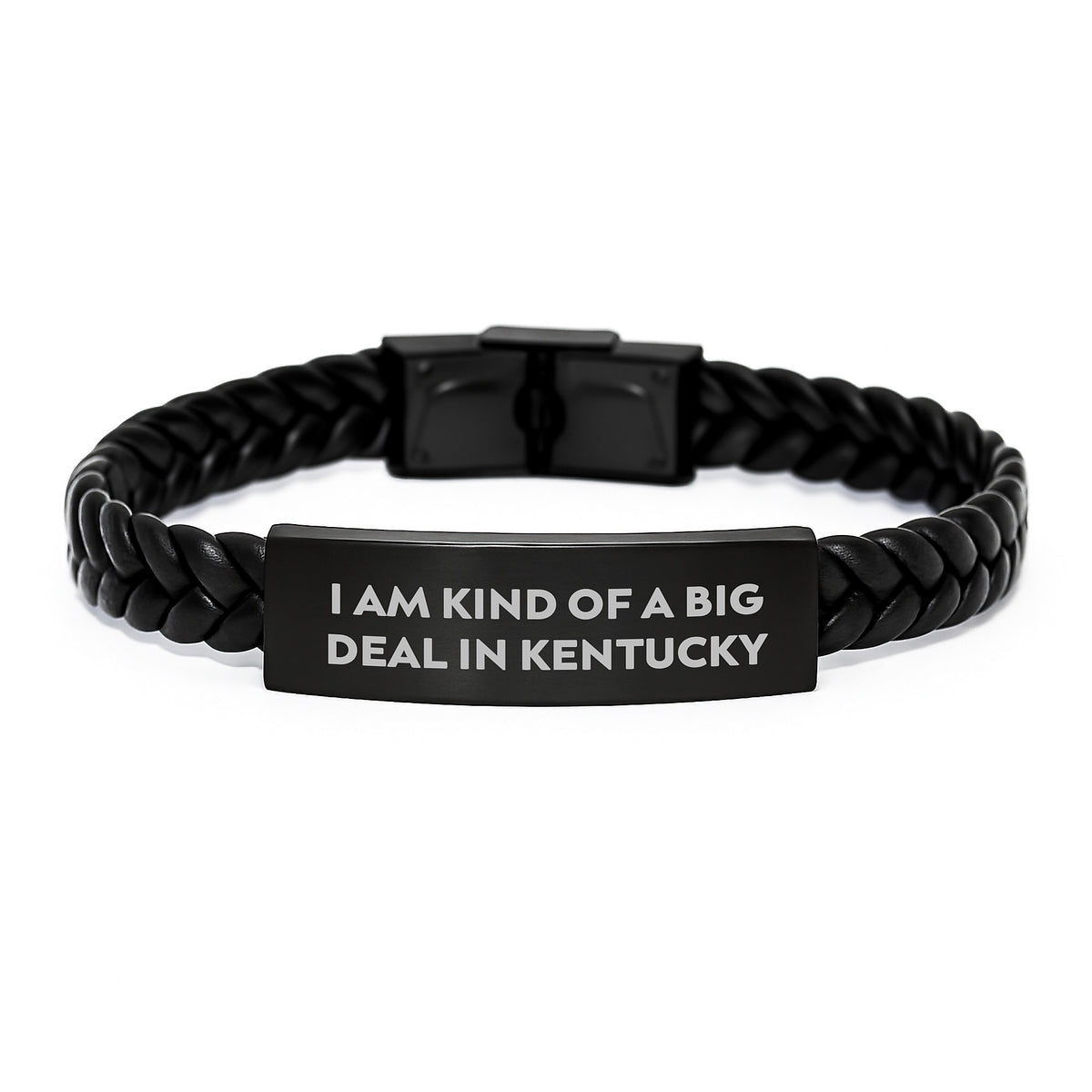 Kentucky Proud Interlaced Leather Bracelet, 'I Am Kind Of A Prime Selection In Kentucky' Quote, Gifts from Friends, for Kentucky Men, Women, Graduation Unique Gifts - Image 1
