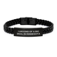 Load image into Gallery viewer, Kind of a Prime Selection in Minnesota Interlaced Leather Bracelet, Funny Gift from Friends to Family, Birthday Unique Gifts for Men and Women - Image 1

