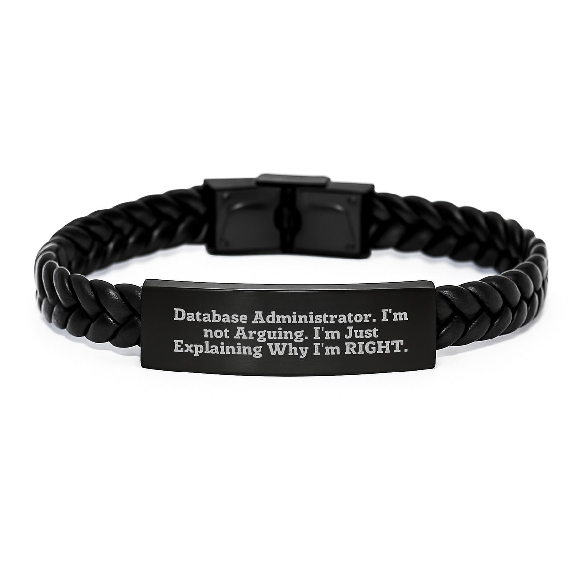 Funny Quotes for Database Administrators, Interlaced Leather Bracelet, Gifts from Family to Database Administrator Friends, Christmas Unique Ideas - Image 1
