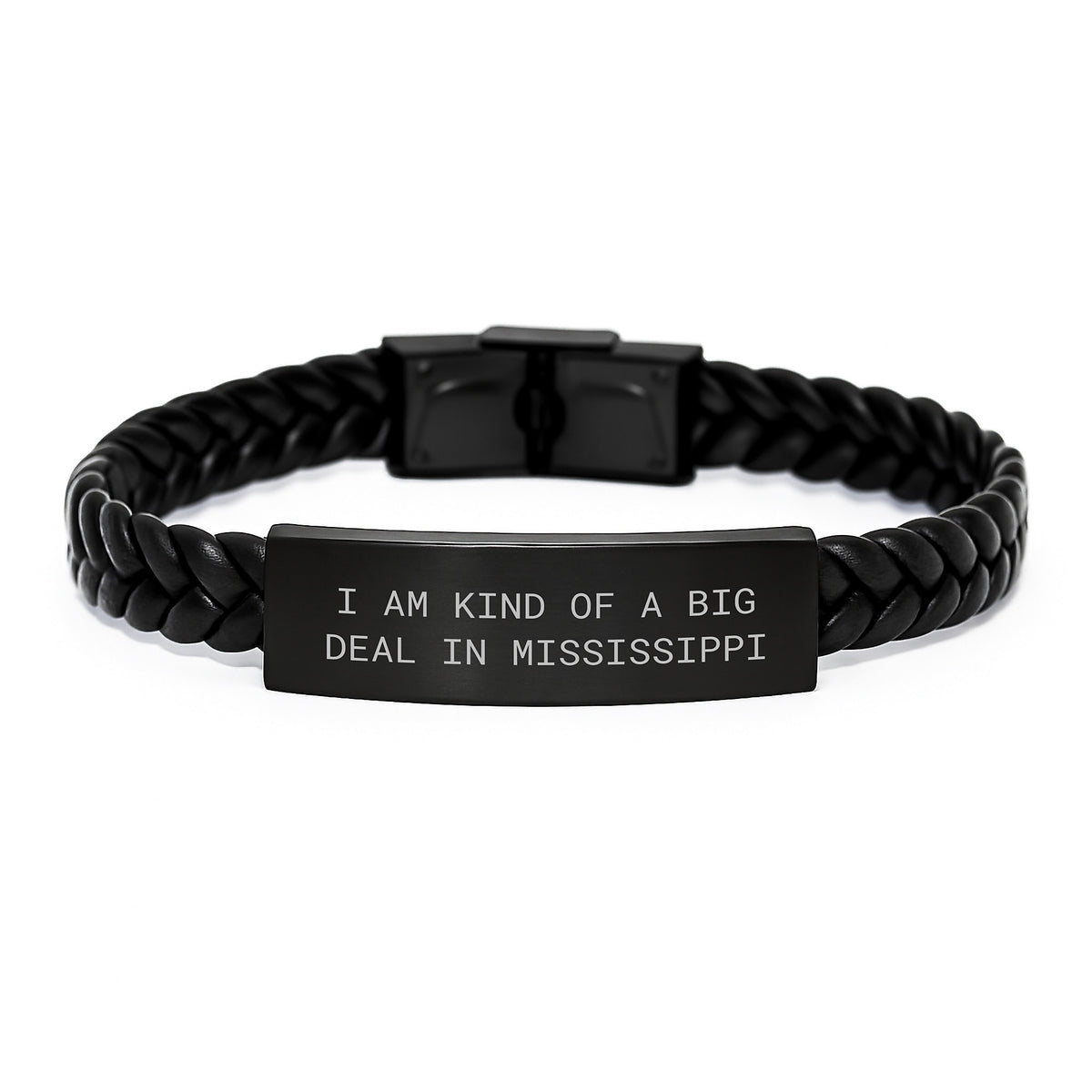 Gifts from Friends to Mississippi Lovers - I Am Kind Of A Prime Selection In Mississippi Interlaced Leather Bracelet, Birthday Unique Presents for Men and Women - Image 1