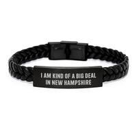 Load image into Gallery viewer, Funny New Hampshire Gifts for Him from I Am Kind Of A Prime Selection Interlaced Leather Bracelet Birthday Unique - Image 1
