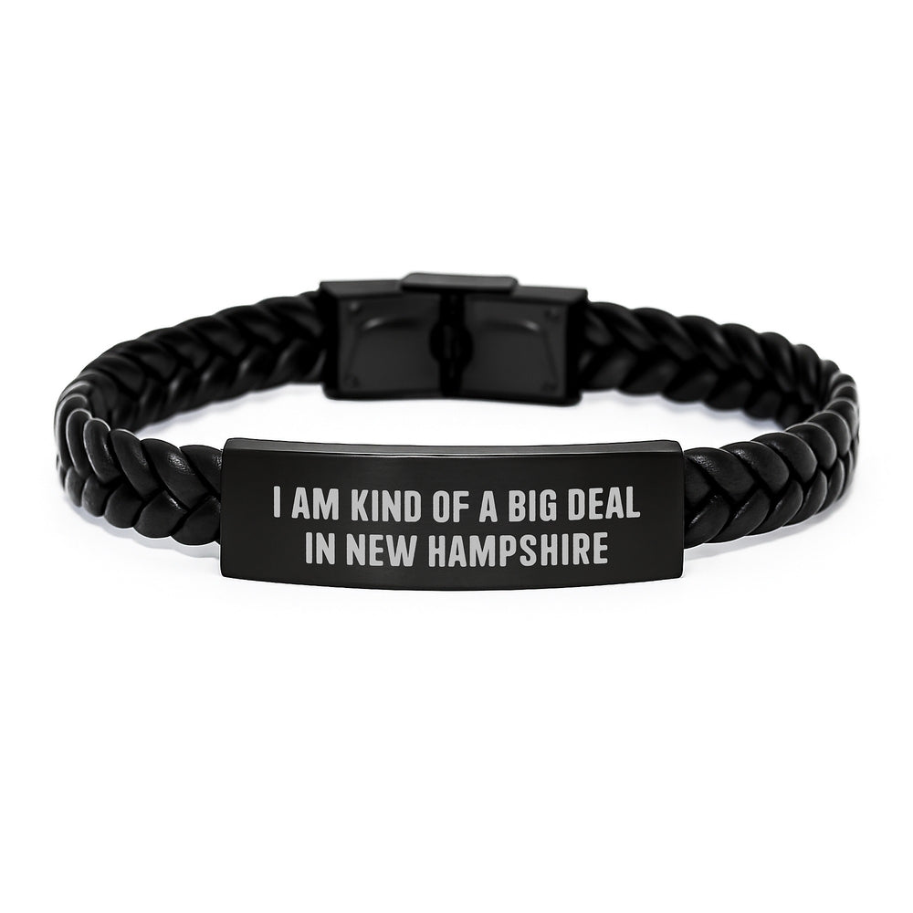 Funny New Hampshire Gifts for Him from I Am Kind Of A Prime Selection Interlaced Leather Bracelet Birthday Unique - Image 1