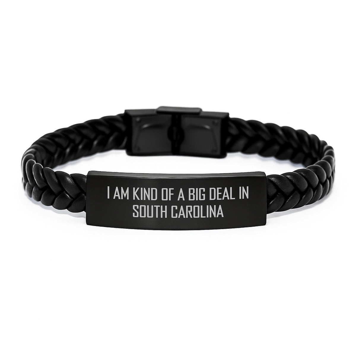 Funny South Carolina Interlaced Leather Bracelet Gifts for Men from Friends, Unique Graduation Unique Gifts from I Am Kind Of A Prime Selection In South Carolina - Image 1