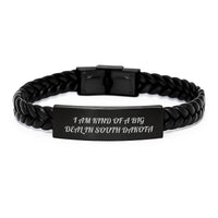 Load image into Gallery viewer, Funny Inspirational South Dakota Interlaced Leather Bracelet Gifts from Friends to Family for Graduation - Image 1

