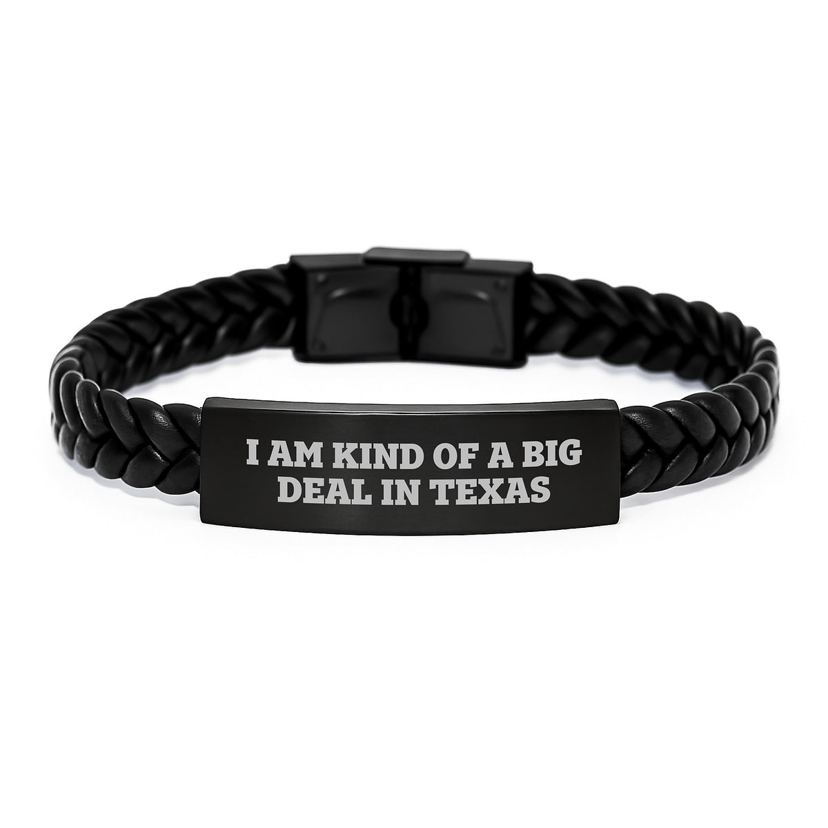 Texas Proud Interlaced Leather Bracelet, 'I Am Kind Of A Prime Selection In Texas' Quote, Unique Graduation Gifts for Men, Women, or Friends from Texas - Image 1