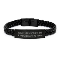 Load image into Gallery viewer, Actuary Humor Interlaced Leather Bracelet, Funny Quote, Gifts for Actuary Friends and Family, Christmas Unique Presents for Him - Image 1
