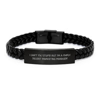 Load image into Gallery viewer, Marketing Manager Gifts Men Funny Interlaced Leather Bracelet Birthday Unique Gifts from Friends - Image 1