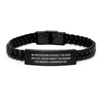 Load image into Gallery viewer, Inspiring Chiropractor Gifts for Men, Birthday Unique Gifts from Friends, Interlaced Leather Bracelet with Chiropractor Quote Motivation - Image 1