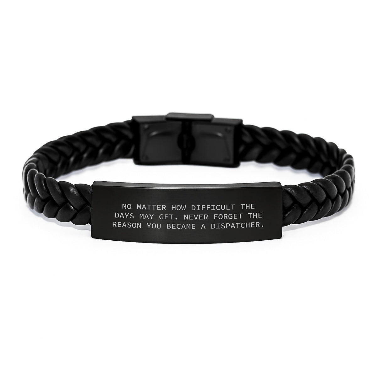 Inspiring Gifts for Dispatchers - Interlaced Leather Bracelet with Stainless Steel - Christmas Unique Presents from Friends and Family - Image 1