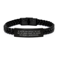 Load image into Gallery viewer, Inspiring Gifts for Neurosurgeon Friends and Family - Interlaced Leather Bracelet with Engraved Stainless Steel - Gifts from Men and Women for Valentine's Unique Accessories - Image 1