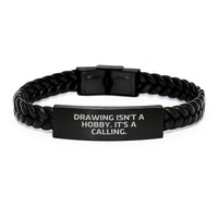 Load image into Gallery viewer, Drawing Inspiration Gifts for Him - Funny Leather Interlaced Bracelet with Stainless Steel Engravings, Unique Valentine's Unique Gifts from Men to Friends - Image 1