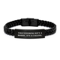 Load image into Gallery viewer, Volunteering Gifts from Men, Women, Friends, Coworkers, Family - Interlaced Leather Bracelet Inspired by 'Volunteering Isn't A Hobby. It's A Calling.' for Valentine's Unique Gifts - Image 1